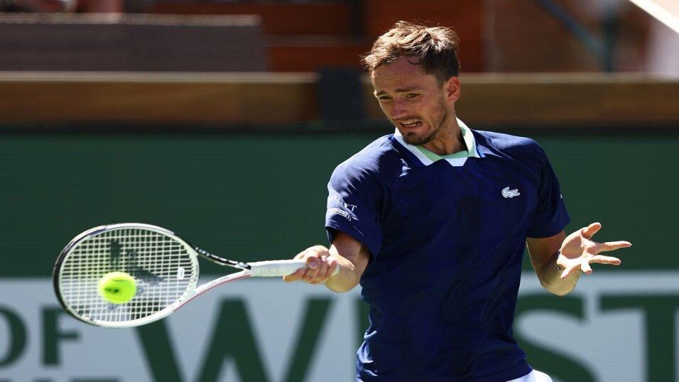 Daniil Medvedev in action at Indian Wells